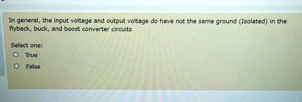 SOLVED: In general, the input voltage and output voltage do not have ...