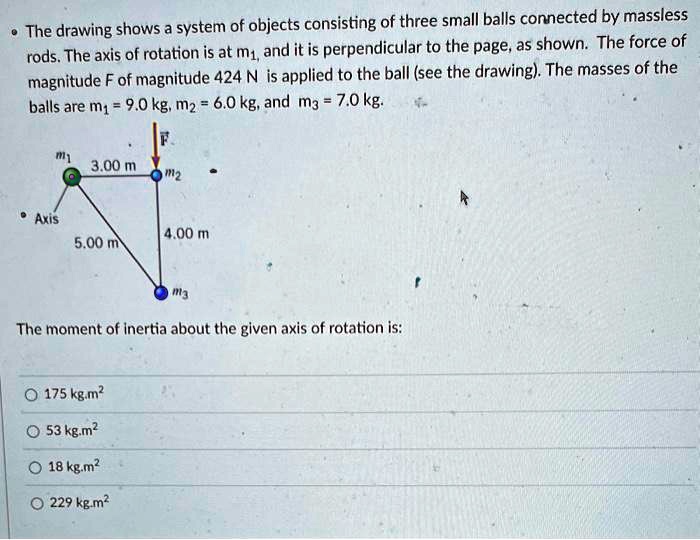 SOLVED: The drawing shows a system of objects consisting of three small ...