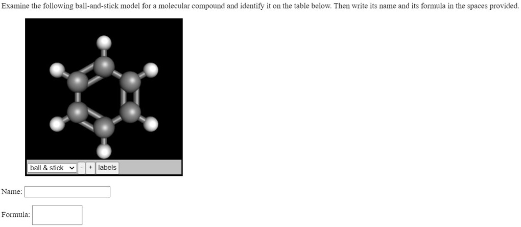 Examine the following ball-and-stick model for molecular compound and ...
