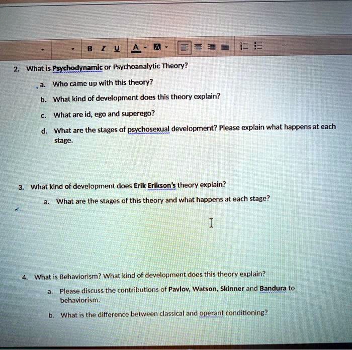 SOLVED E 2.What is Psychodynamic or Psychoanalytic Theory a.Who came
