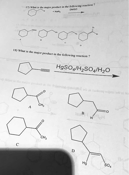 SOLVED: The MH product following reaction DMSO NJNg 18) What Haor