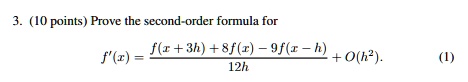 i0 points prove the second order formula for fr3h 8fr f 2 9fr h oh 12h 12388