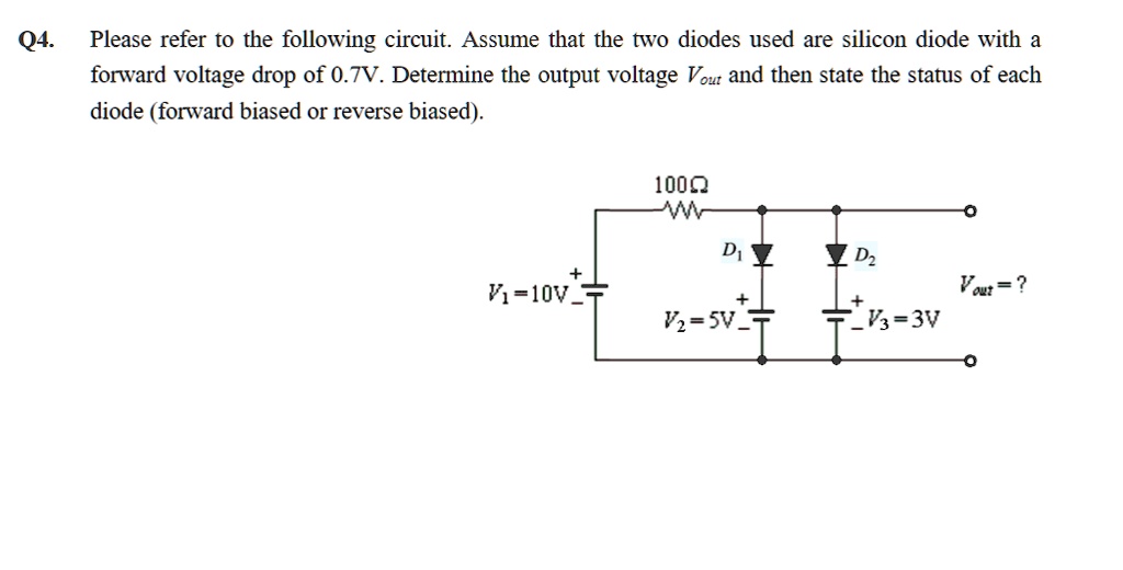 SOLVED Q4. Please refer to the following circuit. Assume that the two