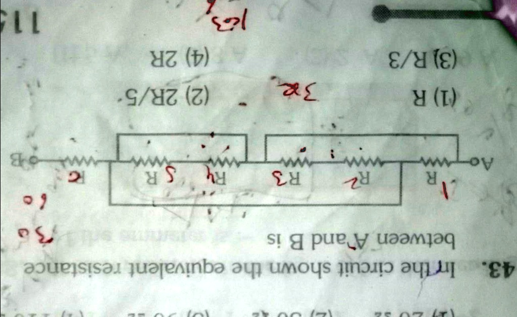 SOLVED: 'in The Circuit Shown The Equivalent Resistance Between A And B'