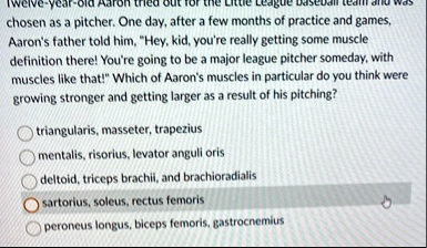 twelve year old aaron tried out for the little league baseball team and was chosen as a pitcher one day after a few months of practice and games aarons father told him hey kid youre really g 37713