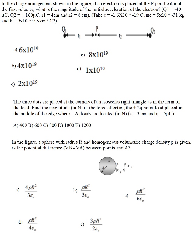 Solved In The Charge Arrangement Shown In The Figure If An Electron