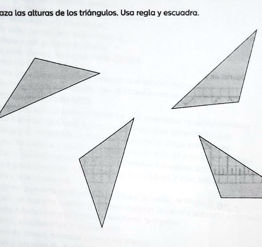 SOLVED 4. Traza las alturas de los triángulos. Usa regla y escuadra