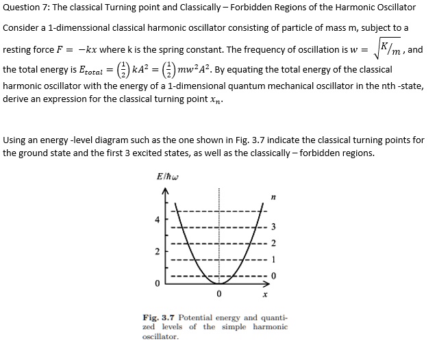 SOLVED Question 7 The classical Turning point and classically