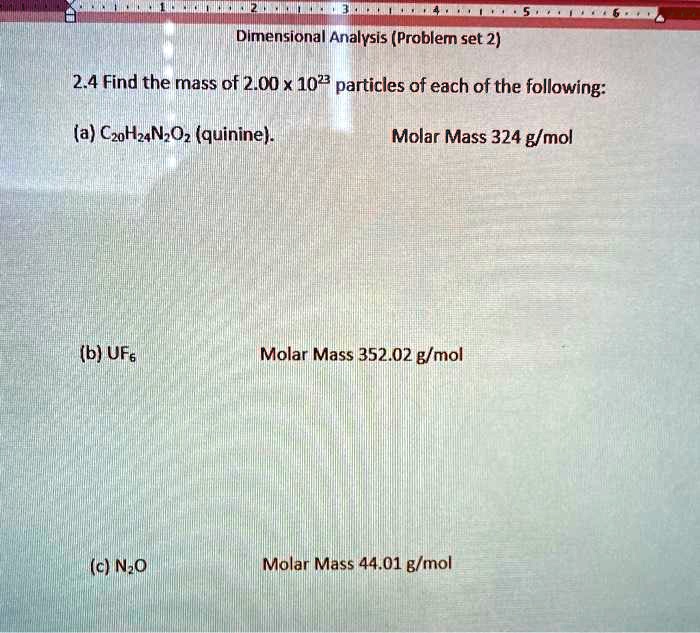 SOLVEDDimensional Analysis (Problem set 2) 2.4 Find the