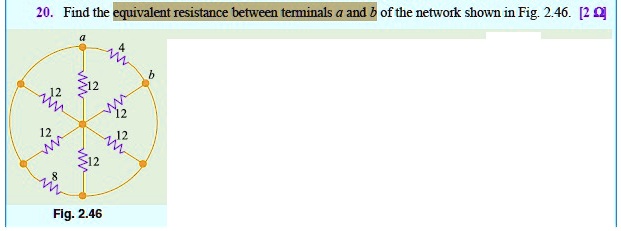 find the equivalent resistance between terminals a and b of the network ...