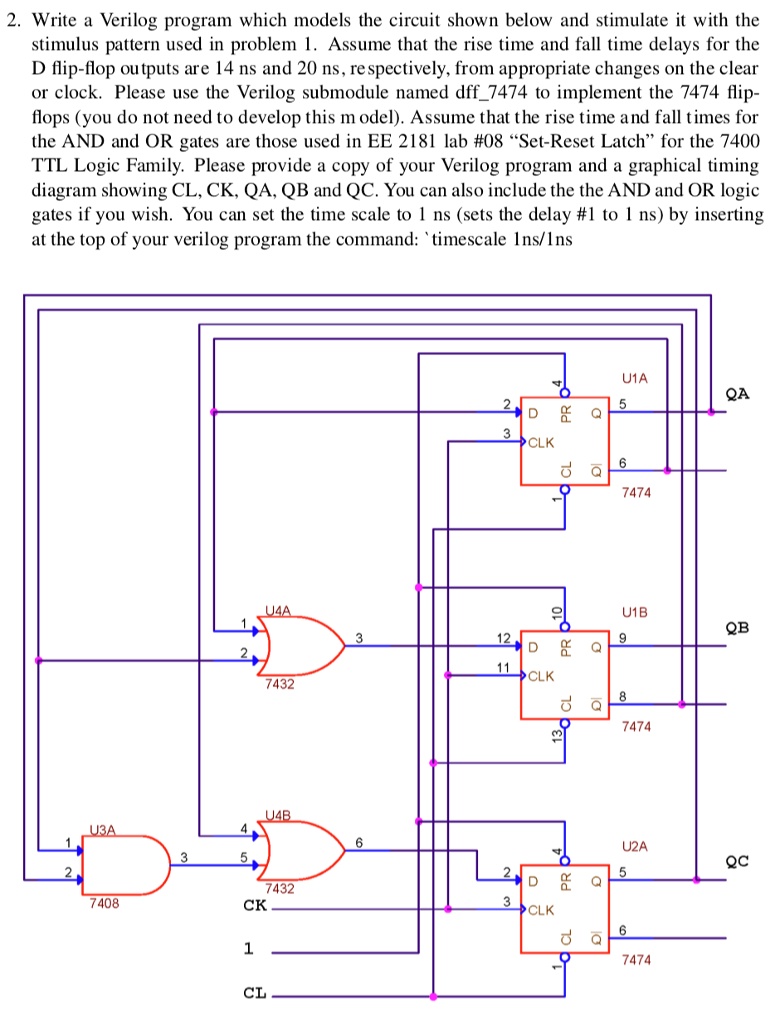 SOLVED: Write a Verilog program which models the circuit shown below ...