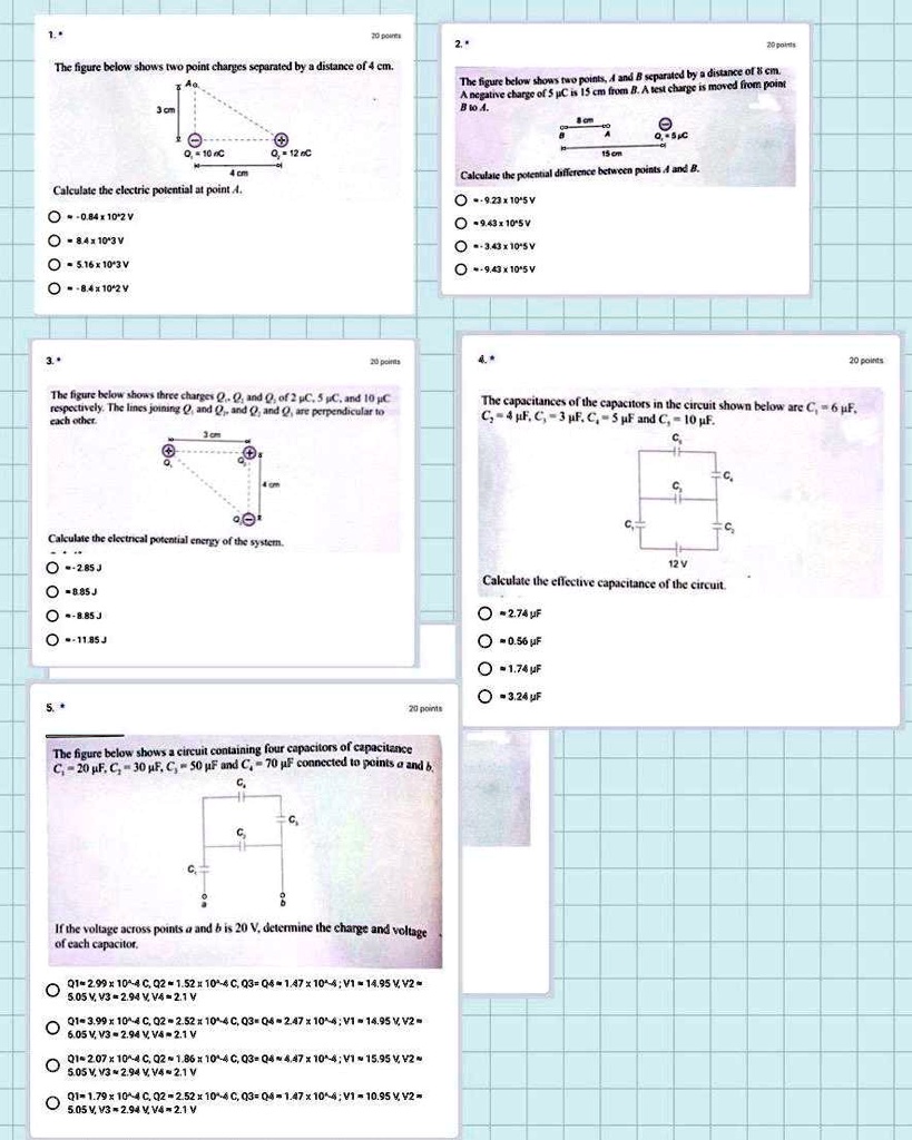 SOLVED: 1. The figure below shows two point charges separated by a ...