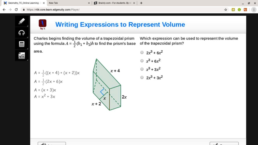 formula for volume of trapezoidal prism