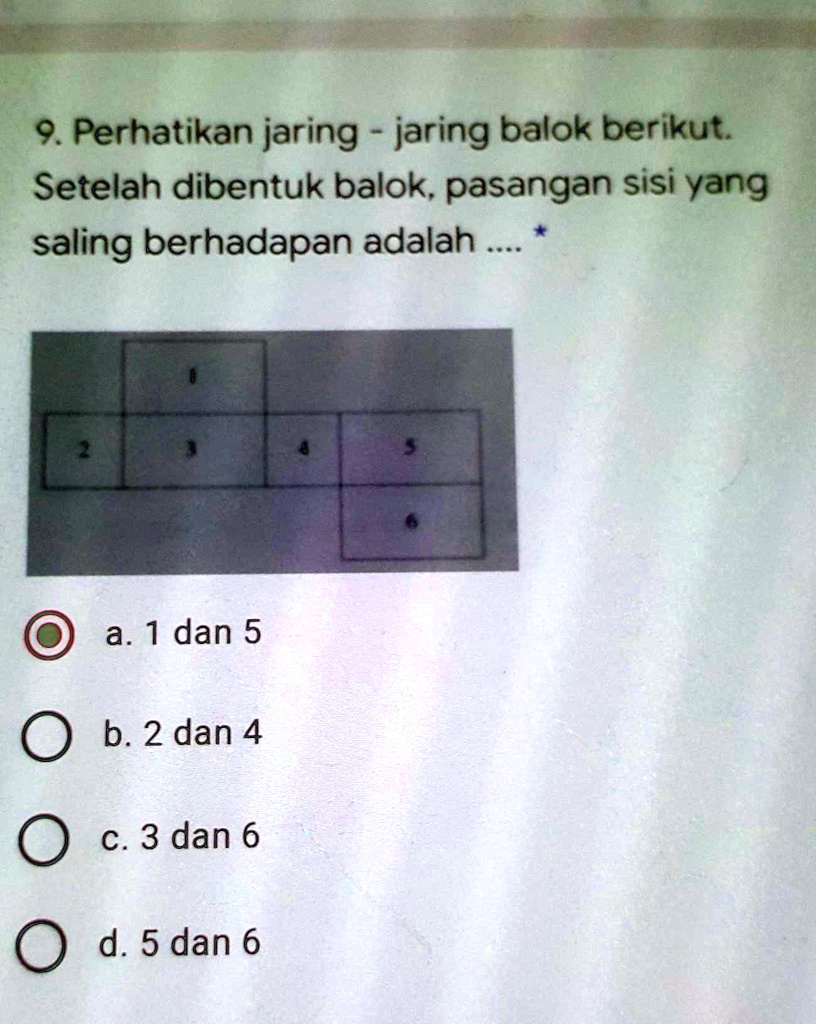 SOLVED: Kak Bantu Donk Matematika 9. Perhatikan Jaring Jaring Balok ...