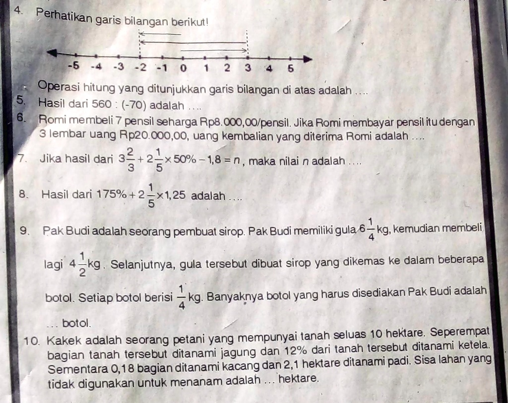 SOLVED: Ada Yang Bisa? Pakai Cara Yyaa Perhatikan Garis Bilangan ...