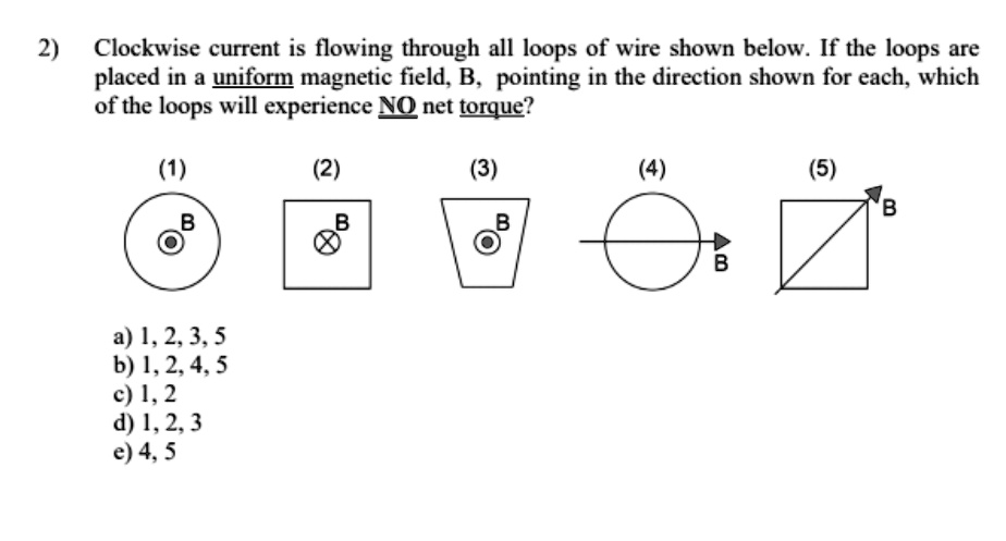 SOLVED: Clockwise current is flowing through all loops of wire shown ...