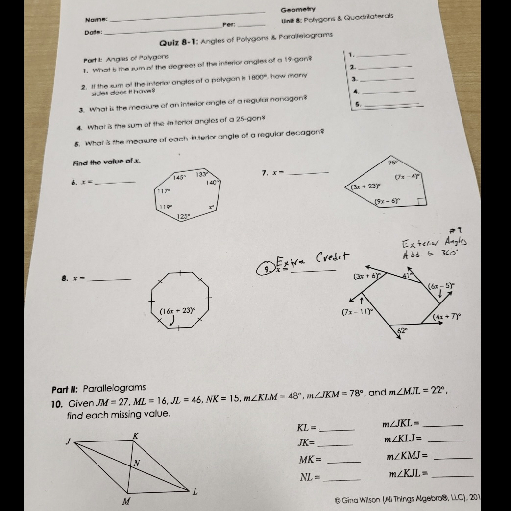 Angles Of Polygons Sides