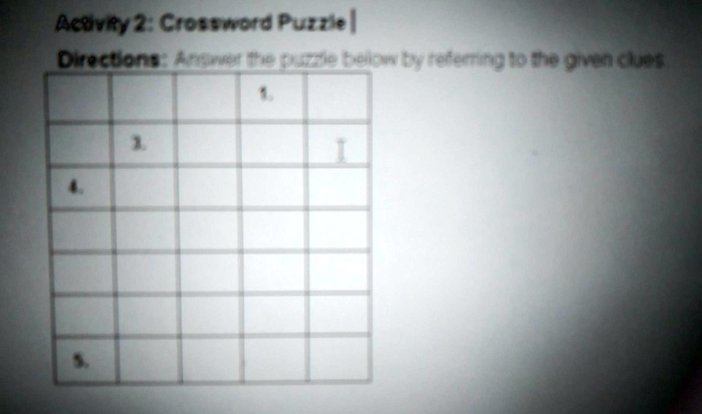 SOLVED: #39 Activity 2: Crossword Puzzle Directions: Answer the puzzle