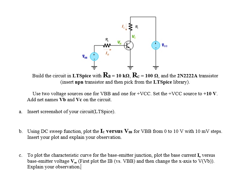 SOLVED Build the circuit in LTSpice with R = 10 kÎ©, Rc = 100 Î©, and