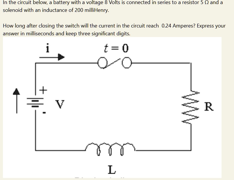 SOLVED: In the circuit below, a battery with a voltage of 8 Volts is ...