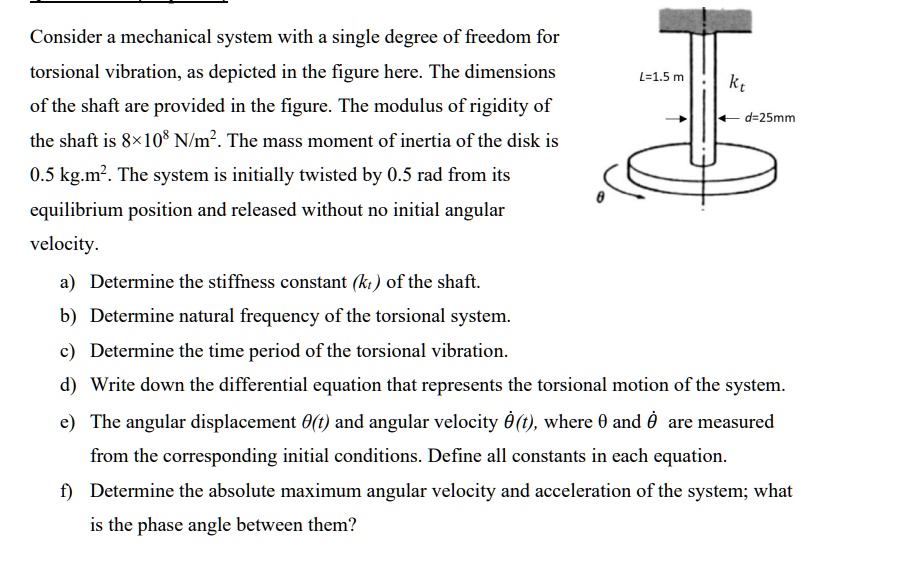 SOLVED ASAP PLS Consider a mechanical system with a single degree of
