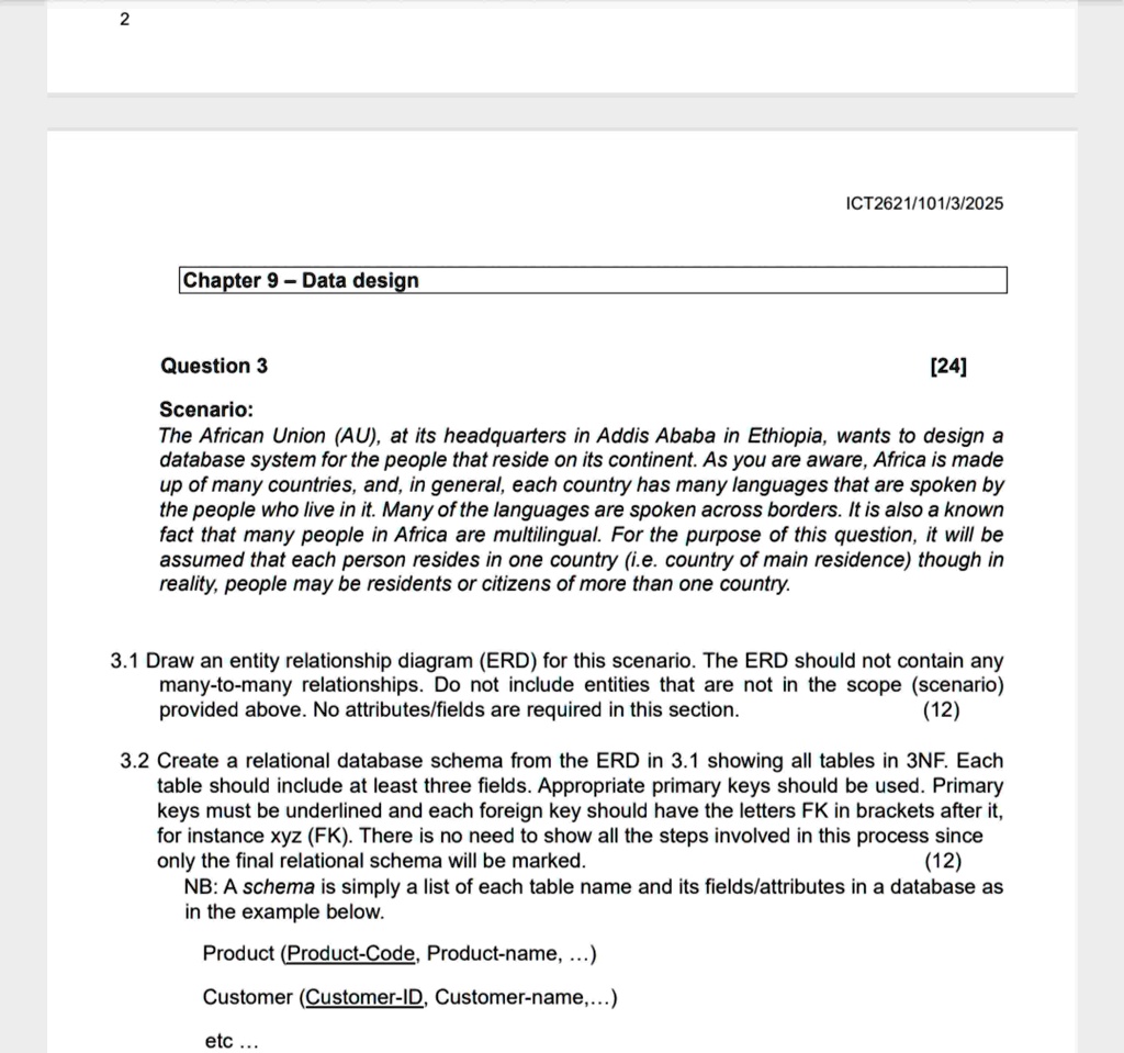 2 ict262110132025 chapter 9 data design question 3 24 scenario the ...