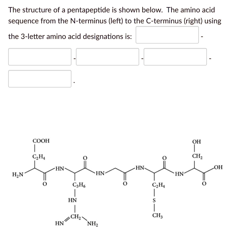 The structure of a pentapeptide is shown below. The amino acid sequence ...