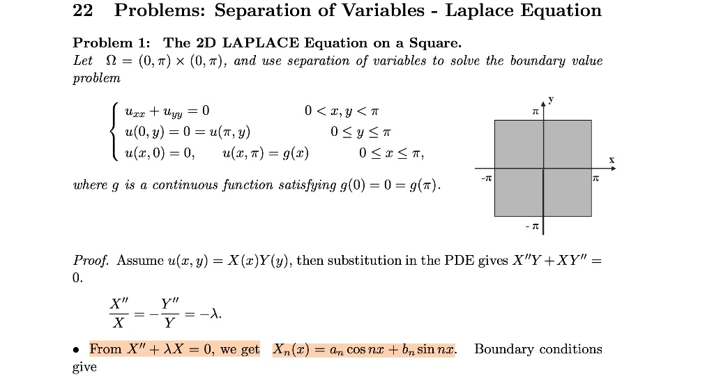 Solved Text 22 Problems Separation Of Variables Laplace Equation Problem 1 The 2d Laplace 5460