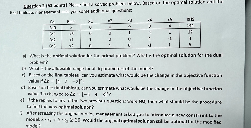 SOLVED: Question 2 ( 60 points) Please find a solved problem below ...