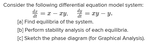Consider the following differential equation model...