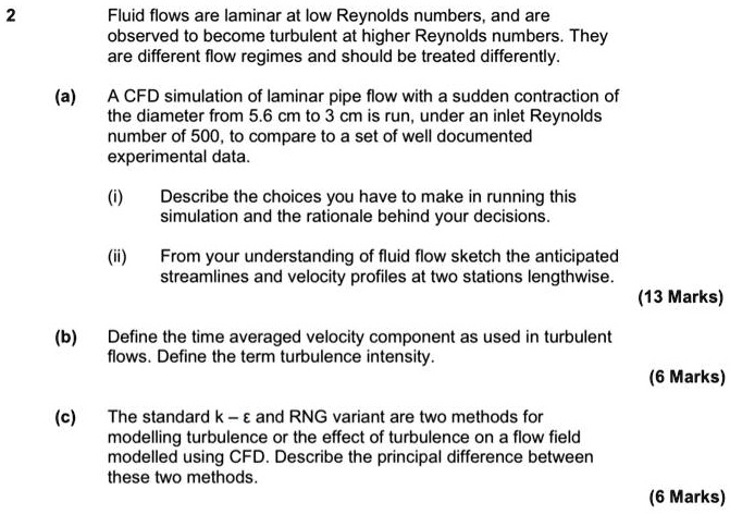 fluid flows are laminar at low reynolds numbers and are observed to ...