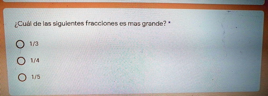 SOLVED: ayuddaaaaa es para mi examen Cuál de las siguientes fracciones