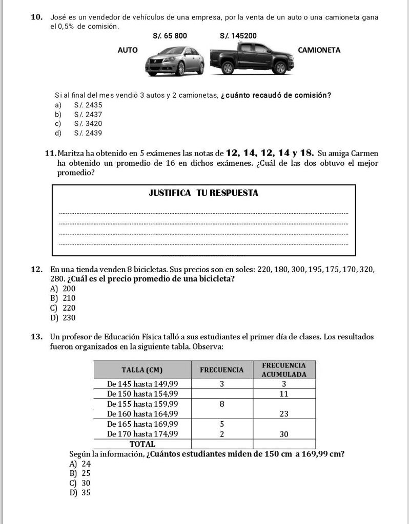 SOLVED: ayúdenme plis doy coronita y corazoncito 10. José es un vendedor de  vehiculos de una empresa por la venta de un auto una camioneta gana el 0,5%  de comisión . SI.