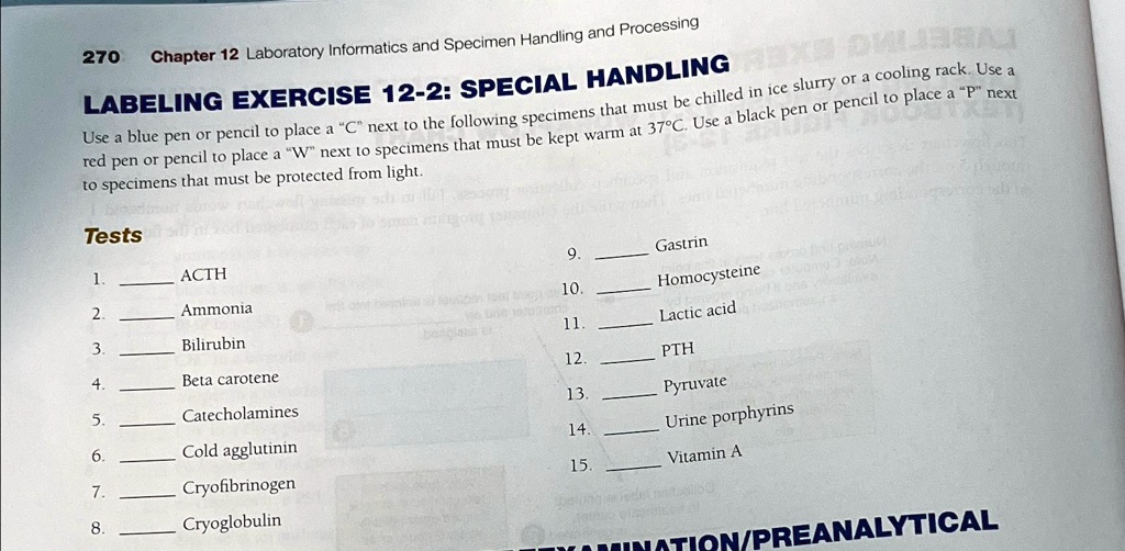 SOLVED 270 Chapter 12 Laboratory Informatics and Specimen Handling and