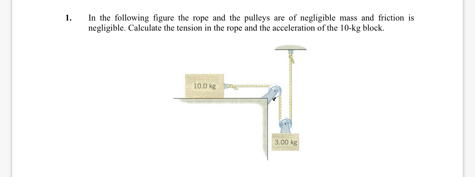 SOLVED 1 In The Following Figure The Rope And The Pulleys Are Of solved-1-in-the-following-figure-the-rope-and-the-pulleys-are-of