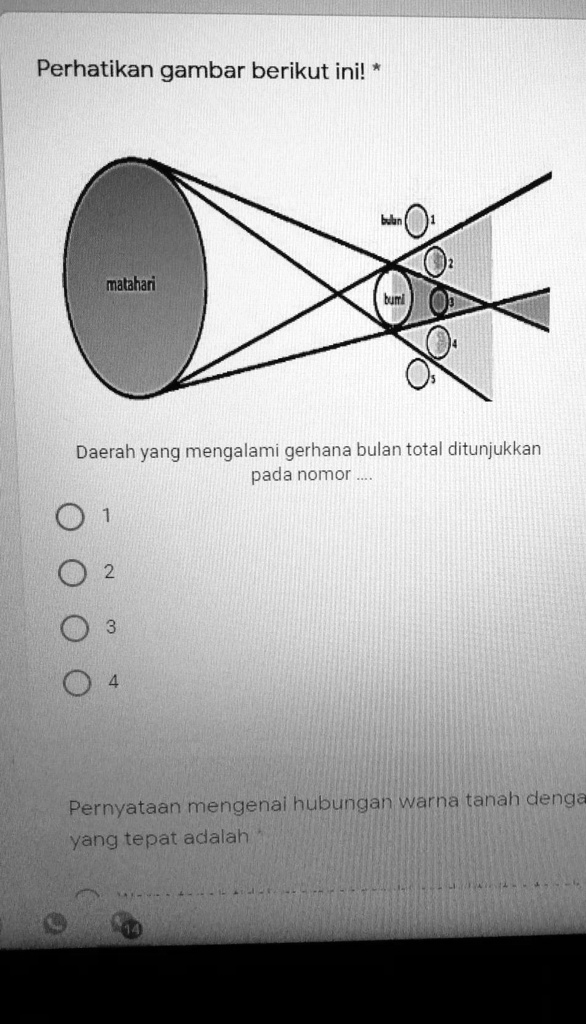 SOLVED: Perhatikan gambar berikut ini!daerah yang mengalami gerhana ...