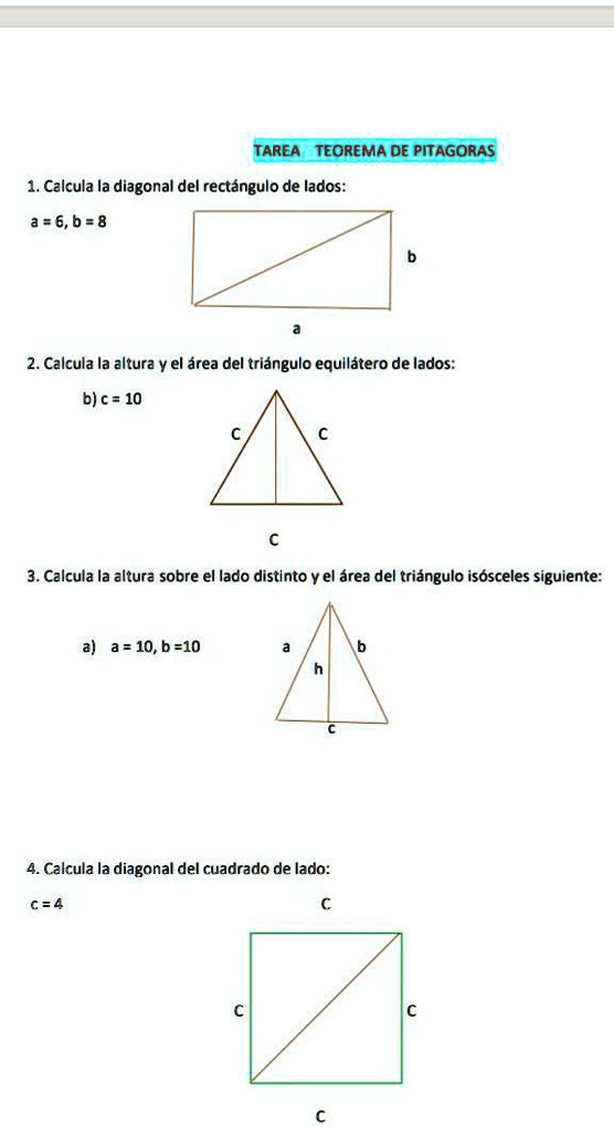 SOLVED: calcula la altura sobre el lado distinto Pitagoras ayudaaaa es ...