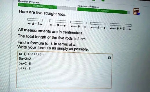 SOLVED: Title: Calculation Of Total Length Of Five Straight Rods Here