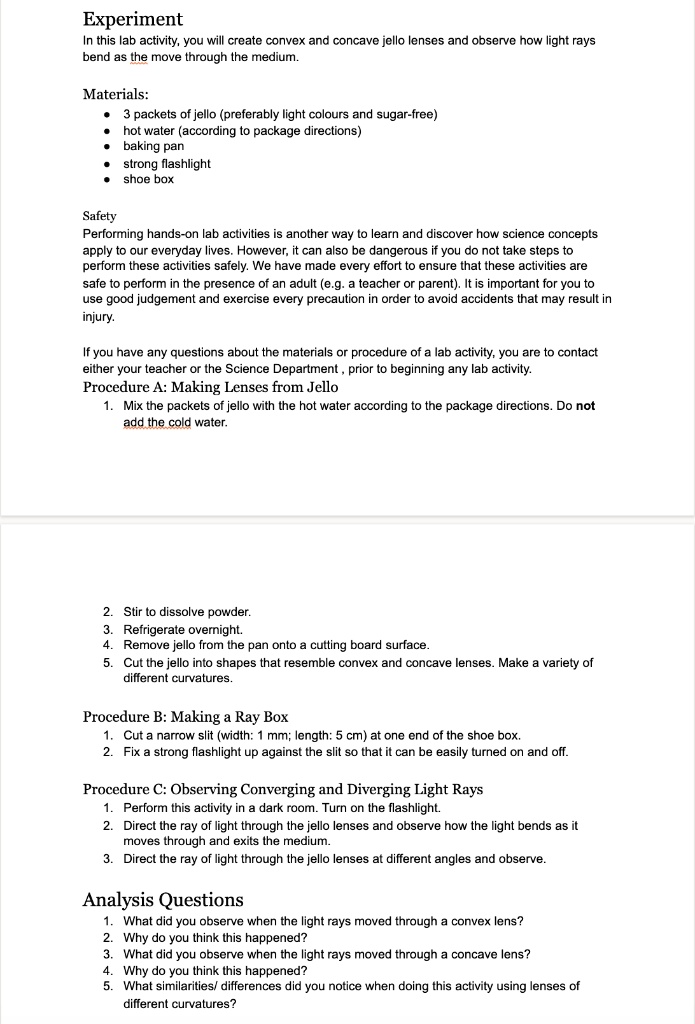 SOLVED Experiment In this lab activity, you will create convex and