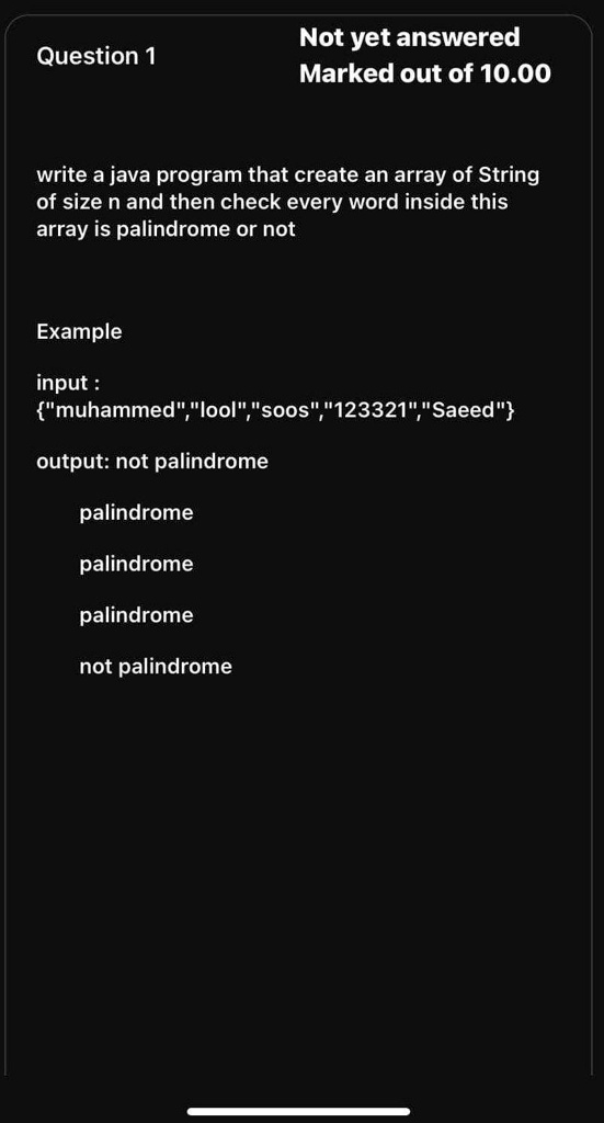 SOLVED: Question 1 Not yet answered Marked out of 10.00 write a Java ...