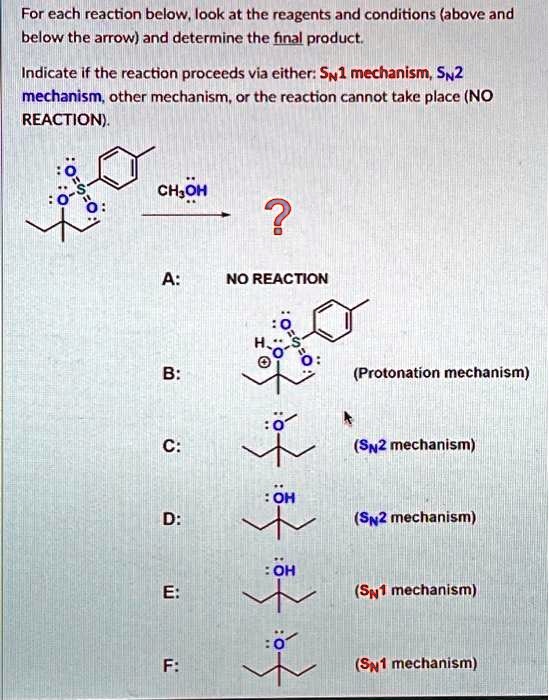 SOLVED: Texts: For Each Reaction Below, Look At The Reagents And ...