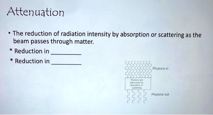 SOLVED: Attenuation Is The Reduction Of Radiation Intensity By ...