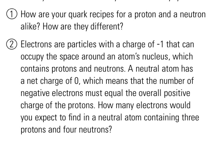 SOLVED: How are your quark recipes for a proton and a neutron alike ...