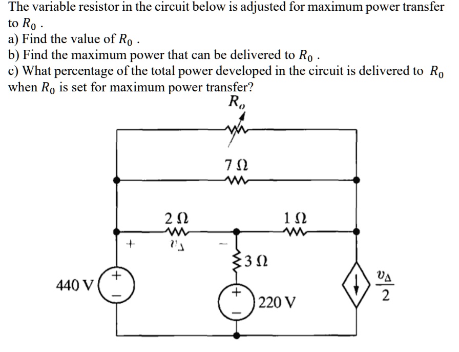 the variable resistor in the circuit below is adjusted for maximum ...