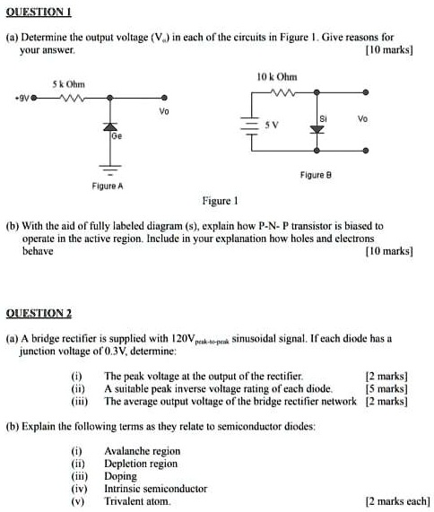 SOLVED: Texts: QUESTION! a) Determine the output voltage V in each of ...