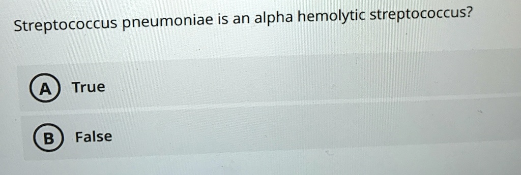 Streptococcus pneumoniae is an alpha hemolytic streptococcus?