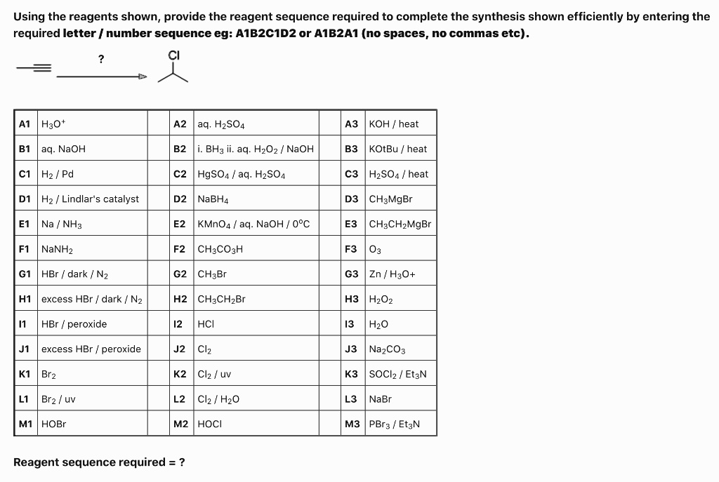 SOLVED: Using the reagents shown, provide the reagent sequence required ...