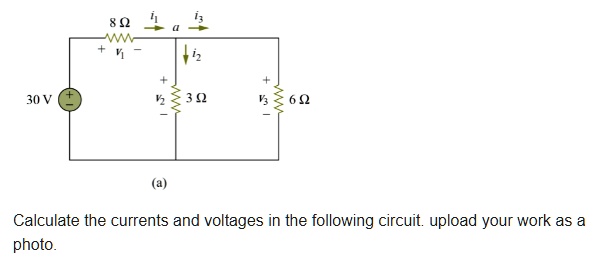 SOLVED: Calculate the currents and voltages in the following circuit ...