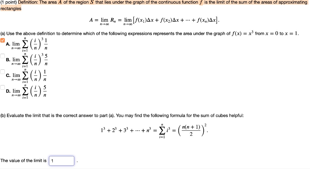 SOLVED: Definition: The area of rectangles of the region that lies ...