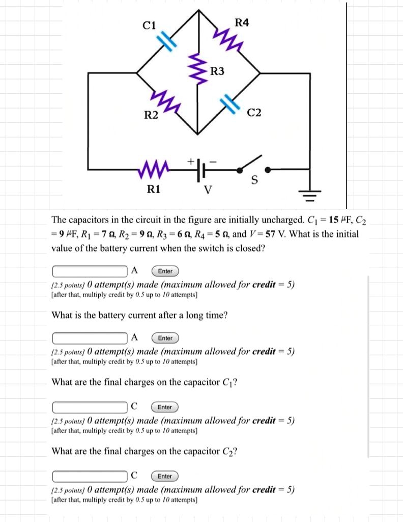 r4 r3 c2 r2 ri the capacitors in the circuit in the figure are ...